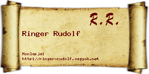 Ringer Rudolf névjegykártya
